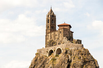 Fototapeta na wymiar Le Puy-en-Velay, France. Views of the Saint Michel d'Aiguilhe Chapel