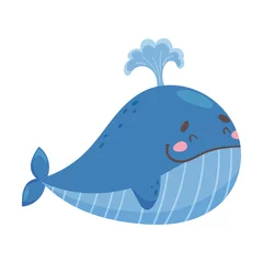 Badezimmer Foto Rückwand Wal als Meerestier, das Unterwasser-Vektor-Illustration schwimmt © Happypictures