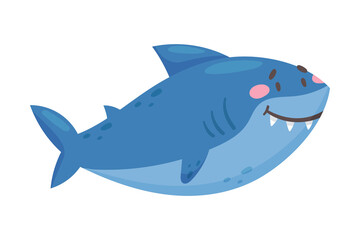 Obraz premium Shark as Sea Animal Floating Underwater Vector Illustration