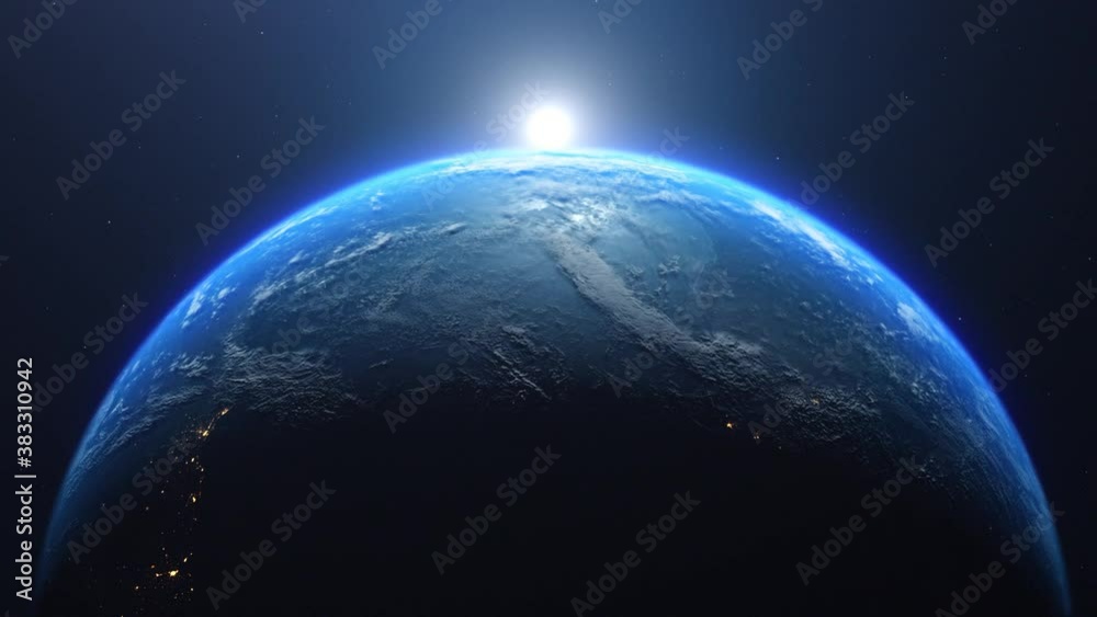 Canvas Prints sunrise view from space on planet earth animation