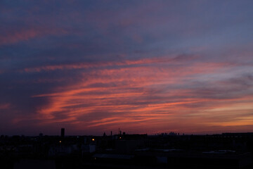 Crepuscule, ciel colore, Paris