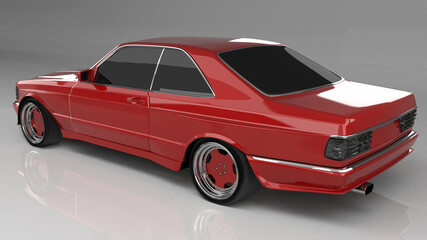 Fototapeta na wymiar red sports car 3d rendering