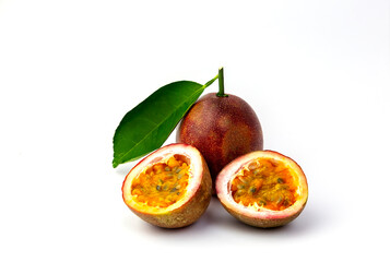 Passion Fruit: Reduces blood in the blood, nourishes eyesight, antioxidants isolated on white background