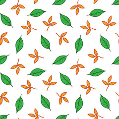 beautiful abstract leaves colorful ornament seamless pattern, elegance nature background template material vector