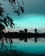 sunset over the river