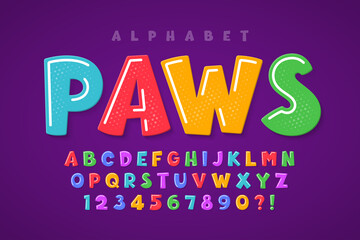 Trendy comical original alphabet design, colorful, typeface. © Aleksandr