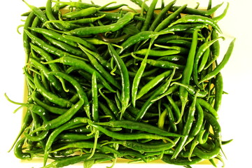 heaps of fresh green chili 