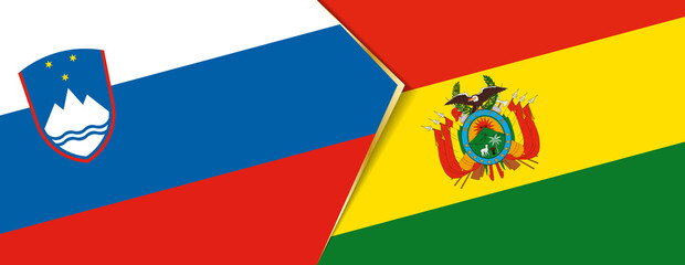 Slovenia and Bolivia flags, two vector flags.