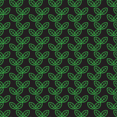 beautiful green leaves ornament seamless pattern, elegance nature background template material vector