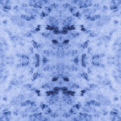 Seamless Indigo Tie Dye Dirty Texture. Ethnic 