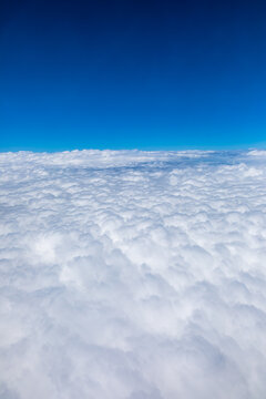 Sky cloudscape.Blue sky and white clouds on a sunny day.Aerial view. © ABCDstock