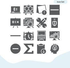 Simple set of modeling related filled icons.