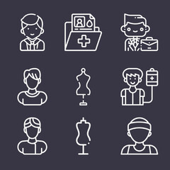 Basic simple modern set of 9 sperm lineal icons