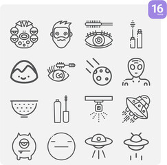 Simple set of stranger related lineal icons.