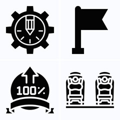 Trending simple set of 4 icons related to train