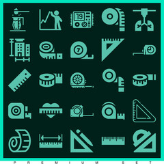 Trending premium modern set of 25 meters filled icons