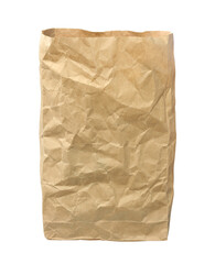 Crumpled brown bag (with clipping path) isolated on white background