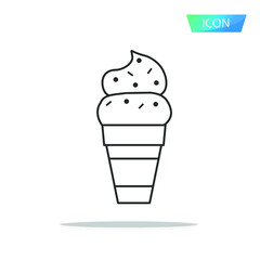 Ice cream icon vector isolated on white background.