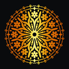 Abstract gold luxury mandala, decorative background with elegant mandala, colorful mandala design