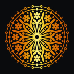 Abstract gold luxury mandala, decorative background with elegant mandala, colorful mandala design