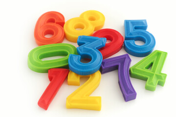 Colourful number set made out of polymer clay