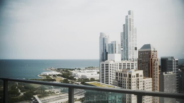 Chicago downtown with lake view