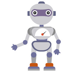 
Robot flat icon design, artificial person 
