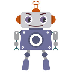 Obraz premium Robot flat icon design, artificial person 
