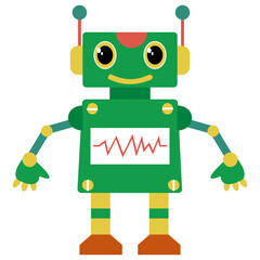 
Robot flat icon design, artificial person 
