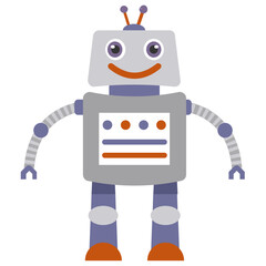 
Robot flat icon design, artificial person 
