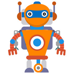 
Robot flat icon design, artificial person 
