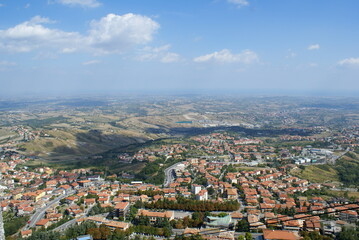 Fototapeta na wymiar Republic of San Marino: panoramic view of the surrounding area
