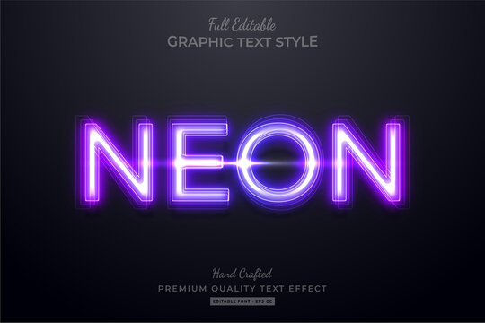 Neon Purple Editable Text Style Effect Premium