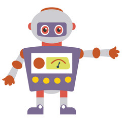 
Robot flat icon design, artificial person 
