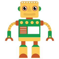 
Robot flat icon design, artificial person 

