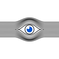abstract eye lines wave on white background vector illustration