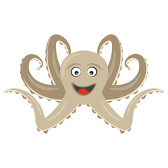 
A naughty octopus with cute smile 
