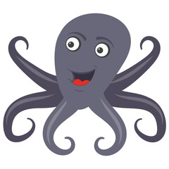 
A naughty octopus with cute smile 

