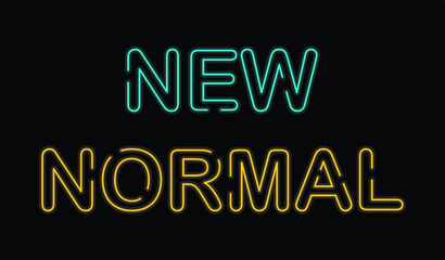 New Normal Neon Signs Style Text Vector With Black Background