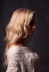 Fototapeta premium portrait of a young woman, shooting in a photo studio