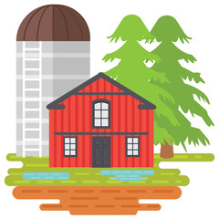 Obraz na płótnie Canvas Scenic farm illustration design 