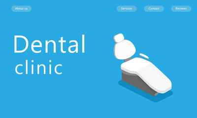 Isometric chair dental clinic, room dentist