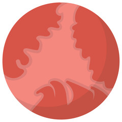 Fototapeta premium Flat icon design of mars planet 