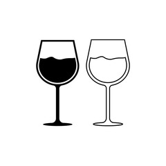 wine glass icon vector on white background