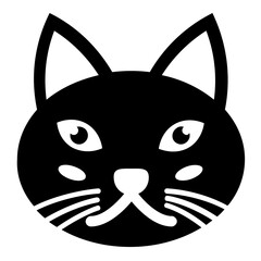 
Isolated cat face solid icon

