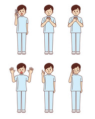 いろんなポーズの男性看護師4