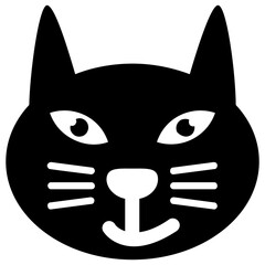 
Isolated cat face solid icon
