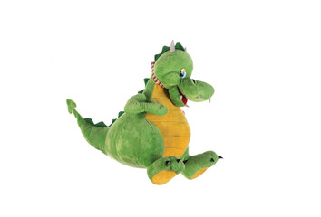 Obraz premium plush toy dragon isolated on white background