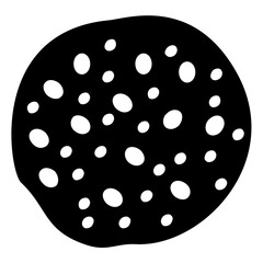 
A pitted chocolate chip cookie
