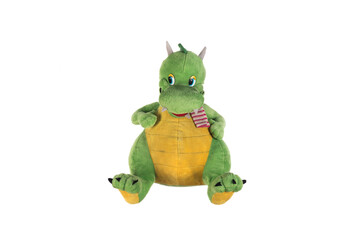 plush toy dragon isolated on white background